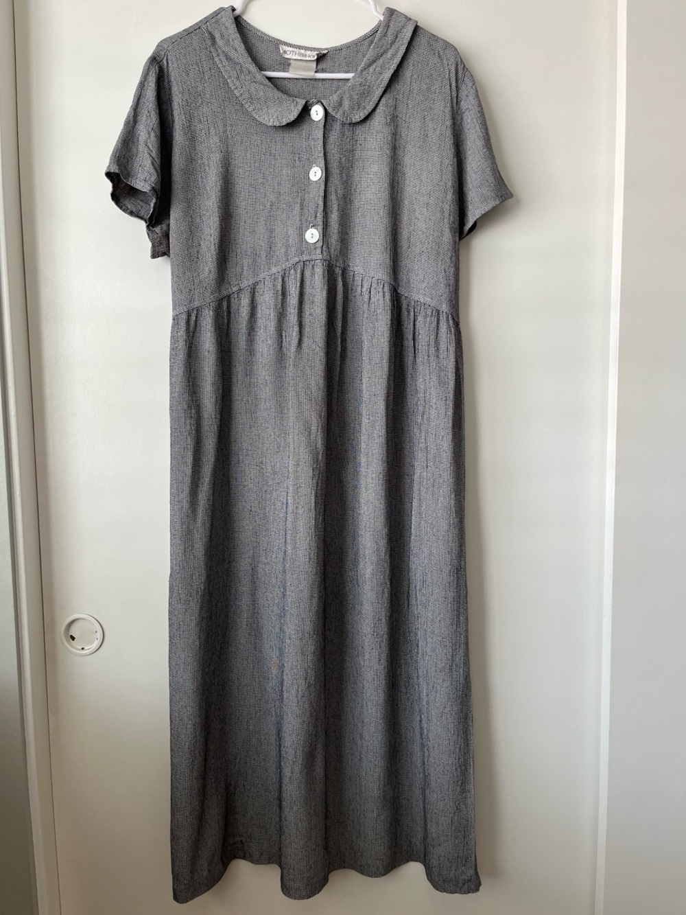 Vintage Motherhood Maternity Dress-Small Black and White Plaid Print